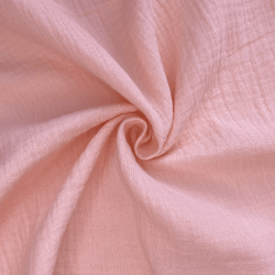 Ткань Муслин Жатый,  Нежно-Розовый   в Долгопрудном