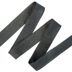 Окантовочная лента-бейка, цвет Чёрный 22мм (на отрез)  в Долгопрудном