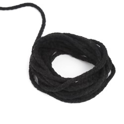 Шнур для одежды тип 2,  Чёрный (плетено-вязаный/полиэфир)  в Долгопрудном